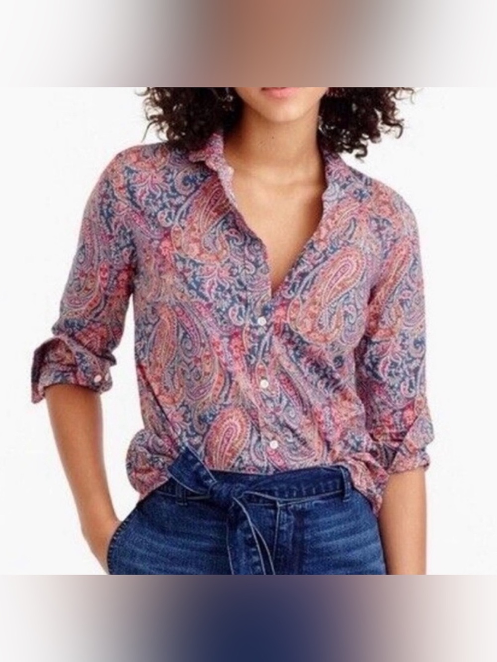 J. Crew Liberty Art Fabrics Felix & Isabella Paisley Print Blouse, size 4